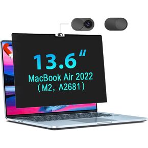 STARY Magnetic Privacy Screen for MacBook Air 13.6-Inch 2022 A2681 - Anti-Glare Blue Light Filter, Protect Your Privacy and Eyes