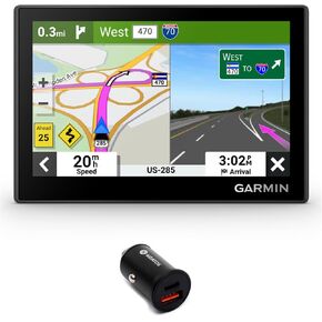 Garmin Drive 53 & Traffic GPS Navigator Bundle with 36W 2-Port Car Charger (2 Items)