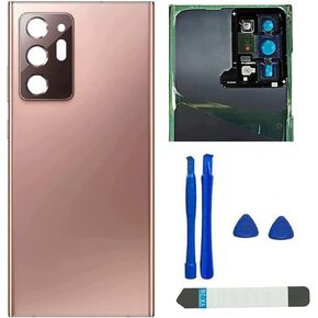 Mystic Bronze Galaxy Note 20 Ultra Back Glass Cover Waterproof Housing Door with Camera Glass Lens and Tape Parts Replacement for Samsung Galaxy Note 20 Ultra 5G + Tools
