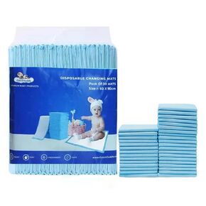 Baby Disposable Changing Bed Pads for Baby Adults with Extra Large Waterproof Underpads Disposable Incontinence Absorbency Mats Pack of 30 Blue (60x90')