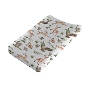 Woodland Wild Animals Hunting Baby Changing Pad Cover Sheets for Boys & Girls 32''x16'' Hunting Animals Boho Leaves Unisex Fitted Diaper Change Table Sheets Soft Breathable Changing Table Mats