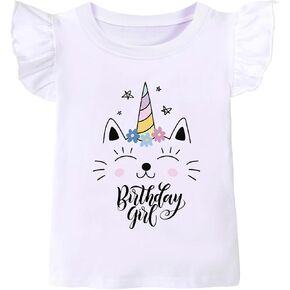 Birthday Girl Shirt Toddler Baby Girls T-Shirt 2nd 3rd 4th 5th 6th 7th Birthday Tee Summer Outfit in Kuwait