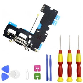 Dock Connector Compatible with iPhone 7 Charging Port Flex Cable Replacement Charging Port USB Dock Flex Cable Microphone Antenna Replacement with Repair Tools