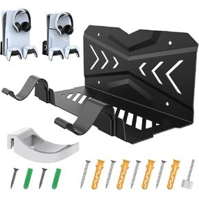 حامل جداري من جوريكسر لوحدة تحكم PS5 Slim/PS5، طقم تثبيت على الحائط مع حاملي وحدة تحكم قابلين للفصل وحامل سماعة رأس، معدن صلب مع ملحقات إصدار Playstation 5 الرقمية/القرص، سهل التركيب in Kuwait