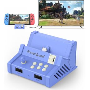 PowerLead TV Dock for Nintendo Switch, Portable HD Switch Dock, Switch Docking Station for Nintendo Switch/OLED, HDMI Port, Retro Arcade Style