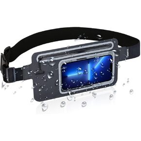 Dry Bags Waterproof Fanny Pack Women for Swimming Men Kids Beach Travel Water Sports Kayaking Boating Floating Fishing Hiking,Running Belt Bag GYM Exercise, Small Cell Phone Waist Pouch Black