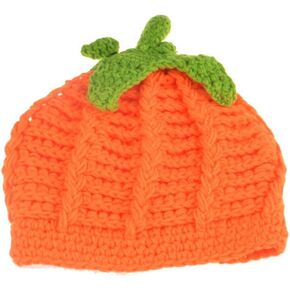 Baby Crochet Pumpkin Hat Toddler Knitted Beanie Halloween Infant Hooded Cap JHH02