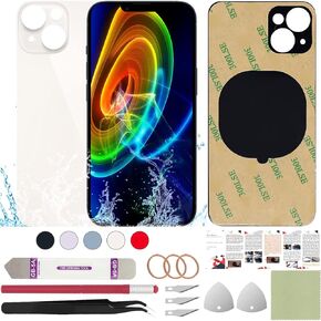 Rear Back Cover Glass Replacement Compatible with iPhone 14 Plus 6.7" + Professional Tools (Blue)