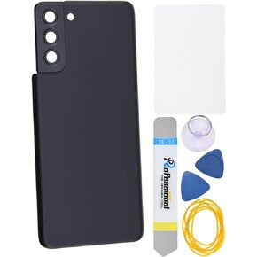 Phantom Black Acrylic Glass Back Panel Cover Replacement for Samsung Galaxy S21+ 5G with Rear Camera's Frame Rear Camera's Glass Cover Pre-Install Adhesive and Installation Instruction Tool Kit