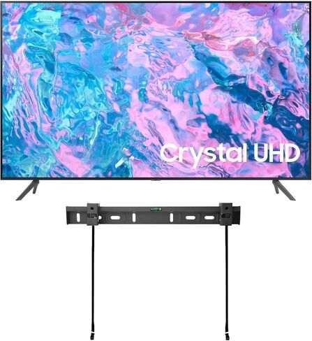 SAMSUNG 55-Inch CU7000 4K Smart TV HDR10+ Crystal Processor Bluetooth Q-Symphony Gaming Hub Object Tracking Sound Lite Compatible with Alexa & Google Assistant, 2023 Model (Renewed) in Saudi Arabia