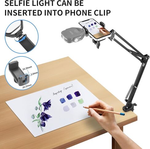 Phone Holder for Desk, Phone Holder for Bed with Adjustable Clamp Clip, Flexible Phone Stand Lazy Bracket Mount Long Arms Clamp for iPhone, Samsung, Google Pixel, Moto in Saudi Arabia