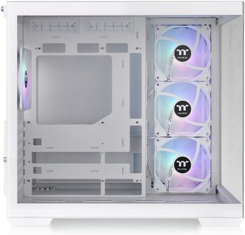 View 380 TG ARGB Snow ATX Case; 4x120mm ARGB Fans Included; Supports Hidden-Connector Motherboard; Front & Side Dual Tempered Glass Panel; CA-1Z2-00M6WN-00; 3 Year Warranty in Saudi Arabia