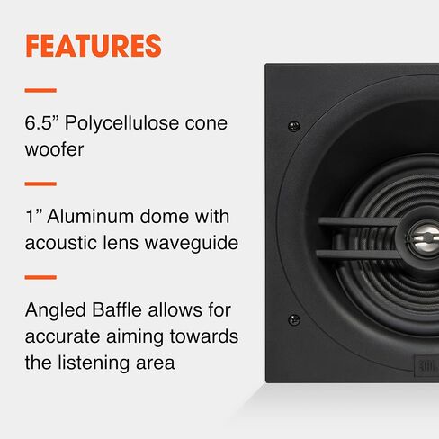 JBL Stage 260CSA - in-Ceiling Loudspeaker with 6.5" Polycellulose Cone Woofer, 1" Aluminum Dome Tweeter & Zero Bezel Grille - Easy to Install in Saudi Arabia