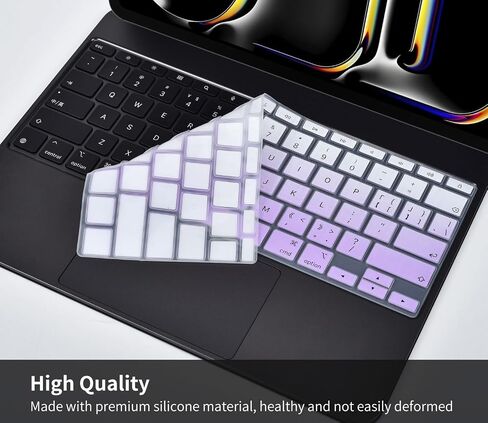 2PCS Keyboard Cover Skin for 2024 iPad Pro 13 inch M4 Chip (A2925/A2926) Magic Keyboard, iPad Pro 13" M4 Keyboard Protective Accessories, Black+Clear in Saudi Arabia
