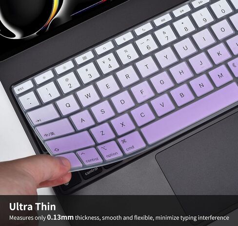 2PCS Keyboard Cover Skin for 2024 iPad Pro 13 inch M4 Chip (A2925/A2926) Magic Keyboard, iPad Pro 13" M4 Keyboard Protective Accessories, Black+Clear in Saudi Arabia