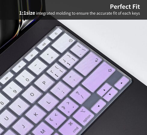 2PCS Keyboard Cover Skin for 2024 iPad Pro 13 inch M4 Chip (A2925/A2926) Magic Keyboard, iPad Pro 13" M4 Keyboard Protective Accessories, Black+Clear in Saudi Arabia