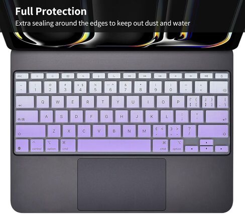 2PCS Keyboard Cover Skin for 2024 iPad Pro 13 inch M4 Chip (A2925/A2926) Magic Keyboard, iPad Pro 13" M4 Keyboard Protective Accessories, Black+Clear in Saudi Arabia