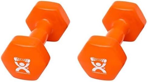 دمبل كاندو مطلي بالفينيل باللون البرتقالي بوزن 10 رطل، قطعة واحدة من الوزن المحمول لتدريب العضلات والتدريبات، معدات رياضية منزلية مرمزة بالألوان ومضادة للدوران، للمبتدئين والمحترفين... in Kuwait