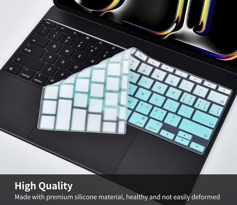 2PCS Keyboard Cover Skin for 2024 iPad Pro 13 inch M4 Chip (A2925/A2926) Magic Keyboard, iPad Pro 13" M4 Keyboard Protective Accessories, Black+Clear in Saudi Arabia