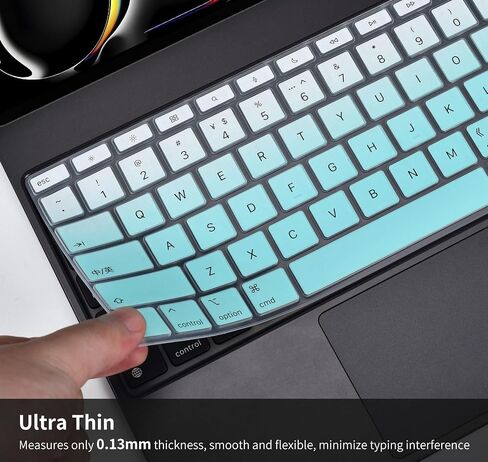 2PCS Keyboard Cover Skin for 2024 iPad Pro 13 inch M4 Chip (A2925/A2926) Magic Keyboard, iPad Pro 13" M4 Keyboard Protective Accessories, Black+Clear in Saudi Arabia