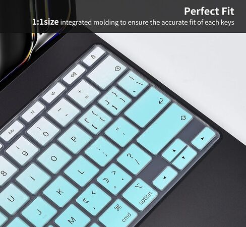 2PCS Keyboard Cover Skin for 2024 iPad Pro 13 inch M4 Chip (A2925/A2926) Magic Keyboard, iPad Pro 13" M4 Keyboard Protective Accessories, Black+Clear in Saudi Arabia