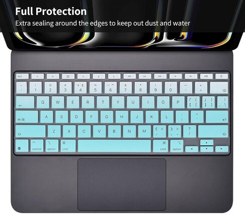 2PCS Keyboard Cover Skin for 2024 iPad Pro 13 inch M4 Chip (A2925/A2926) Magic Keyboard, iPad Pro 13" M4 Keyboard Protective Accessories, Black+Clear in Saudi Arabia