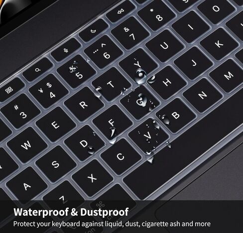 2PCS Keyboard Cover Skin for 2024 iPad Pro 13 inch M4 Chip (A2925/A2926) Magic Keyboard, iPad Pro 13" M4 Keyboard Protective Accessories, Black+Clear in Kuwait