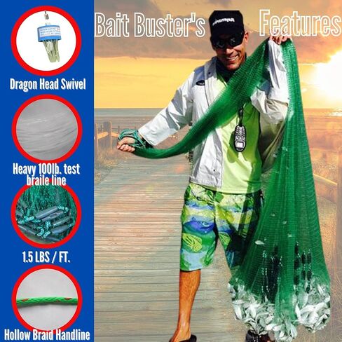 Bait Buster Menhaden Cast Net 5/8 Mesh 6 FT in Saudi Arabia