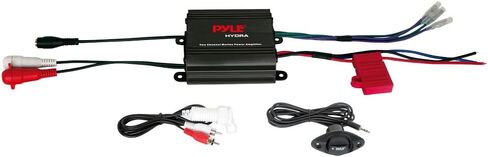 Pyle Upgraded Version Pyle Premium Boat Amp | Marine Grade 2 Channel, 400 Watt | 2 Ohm Stereo Stable | Waterproof 3.5MM/RCA Adaptor | Dashboard Mount Volume Control | Frequency Response 10Hz/40kHz in Saudi Arabia