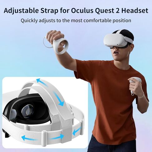 Head Strap for Oculus Quest 2, AOLION Quest 2 Head Strap, Reduces Facial Pressure for VR Headset, Adjustable Headstrap for Meta Quest 2 in Saudi Arabia