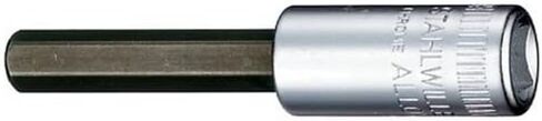 Stahlwille 01050003 INHEX Sockets, Size 3mm, 1/4 inch Drive, High-Performance Steel - Extremely Resilient, Chrome Plated Finish, Length 55mm, Weight 20g, Made in Germany in Kuwait