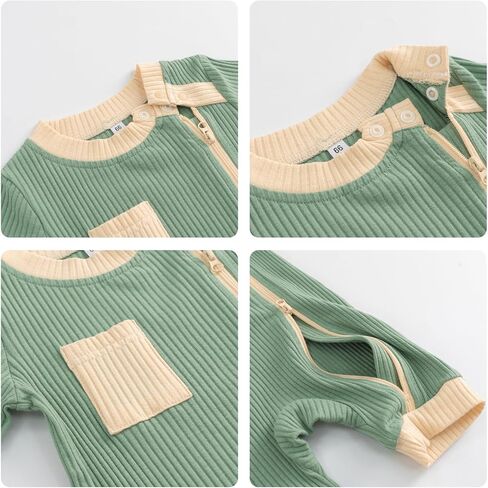 Volunboy Newborn Summer Clothes Unisex Baby Boy Girl 2 Pack Rompers Short Sleeve Two Way Zipper One-piece Jumpsuits Bodysuits in Saudi Arabia