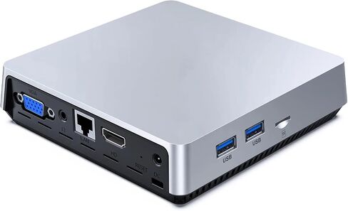 معالج كمبيوتر صغير بدون مروحة Atom Z8350، كمبيوتر صغير مزود بذاكرة 2 جيجا LDDR3 32 جيجا EMMC، كمبيوتر مكتبي صغير يدعم شاشة مزدوجة/4K HD/2.4G+5G واي فاي ثنائي النطاق للأعمال والمسرح المنزلي in Saudi Arabia