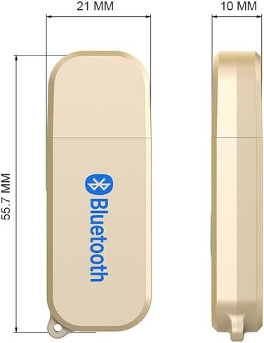محول سيارة بلوتوث 5.3 صغير، جهاز استقبال بلوتوث USB مع محول مقبس Aux لاسلكي 3.5 ملم طقم سيارة بدون استخدام اليدين ميكروفون مدمج للسيارة وستيريو المنزل والمزيد in Kuwait