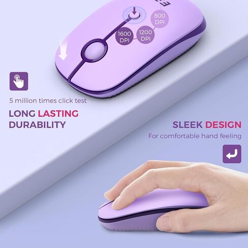 Seenda Wireless Keyboard and Mouse Combo, Mechanical Wireless Performance Keyboard, Linear Quiet RED Switches, 2.4 GHz Wireless，Mouse with Full Size Keyboard for PC, Laptop, Windows, Mac (Purple) in Saudi Arabia