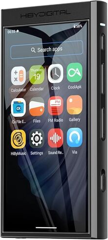 مشغل الصوت الرقمي HiBy Digital M300 مع مكبر صوت مدمج، نظام تشغيل Android 13، بلوتوث، واي فاي، FM، PCM768k، DSD256، 32 جيجابايت (أسود) in Kuwait