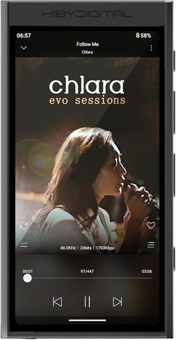 مشغل الصوت الرقمي HiBy Digital M300 مع مكبر صوت مدمج، نظام تشغيل Android 13، بلوتوث، واي فاي، FM، PCM768k، DSD256، 32 جيجابايت (أسود) in Kuwait