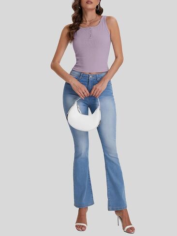 Bloggerlove Womens Summer Crop Y2K Sexy Sleeveless Going Out Button Front Ribbed Knit Tank Basic Shirts Top in Saudi Arabia
