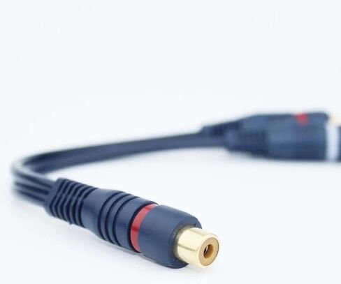1 RCA Female to 2 RCA Male Adapter 2 Pack | RCA Splitter, Audio Splitter, RCA Y Adapter | for Car Audio, Subwoofer, Home Theater | Durable and High Fidelity in Kuwait