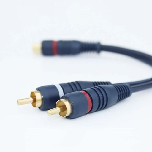 1 RCA Female to 2 RCA Male Adapter 2 Pack | RCA Splitter, Audio Splitter, RCA Y Adapter | for Car Audio, Subwoofer, Home Theater | Durable and High Fidelity in Kuwait
