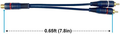 1 RCA Female to 2 RCA Male Adapter 2 Pack | RCA Splitter, Audio Splitter, RCA Y Adapter | for Car Audio, Subwoofer, Home Theater | Durable and High Fidelity in Kuwait