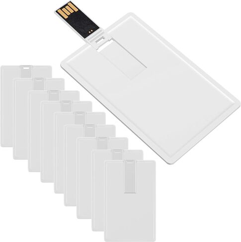 Enfain Credit Card USB 2.0 Flash Drives Memory Stick 1GB White - 10 Pack, for Bank, Book Store, Library, Photo Booth, Health Service in Saudi Arabia