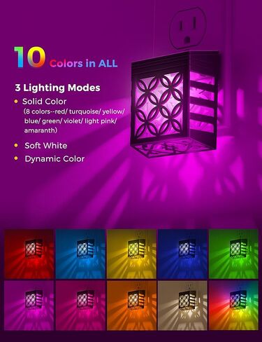 مصابيح ليلية من لوهاس يتم توصيلها بالحائط، 4 عبوات من الإضاءة الليلية المتغيرة، قم بتوصيل ضوء الليل للأطفال، تغيير 8 ألوان، إضاءة ليلية RGB مع مستشعر الغسق إلى الفجر، ديكور منزلي لغرفة الأطفال، المدخل in Kuwait