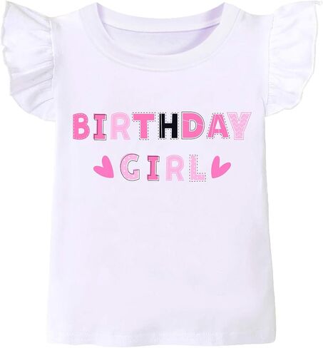 Birthday Girl Shirt Toddler Baby Girls T-Shirt 2nd 3rd 4th 5th 6th 7th Birthday Tee Summer Outfit in Saudi Arabia