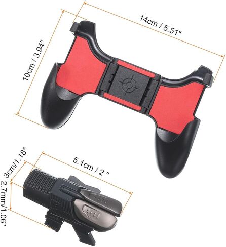MECCANIXITY وحدة تحكم ألعاب الهاتف المحمول مشغلات الألعاب Gamepad M41 مفاتيح التصويب والنار عالية الحساسية للهاتف الخلوي 4.7-6.5 بوصة in Saudi Arabia