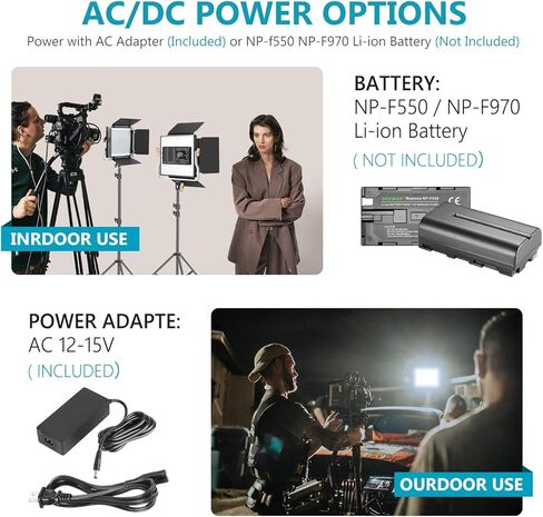 Neewer Advanced 2.4G 480 LED Video Light, Dimmable Bi-Color LED Panel with LCD Screen and 2.4G Wireless Remote in Saudi Arabia