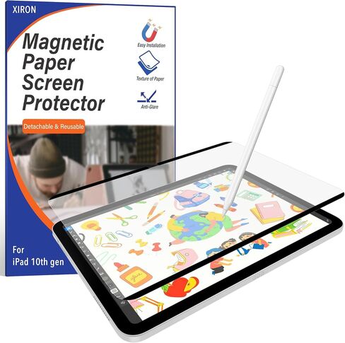 Magnetic Paper Screen Protector for iPad 10th Gen 2022(10.9-inch), Matte Screen Protector for iPad 10th generation(2022) 10.9-inch, Write and Draw Like on Paper, Anti-Glare Screen Protector in Saudi Arabia