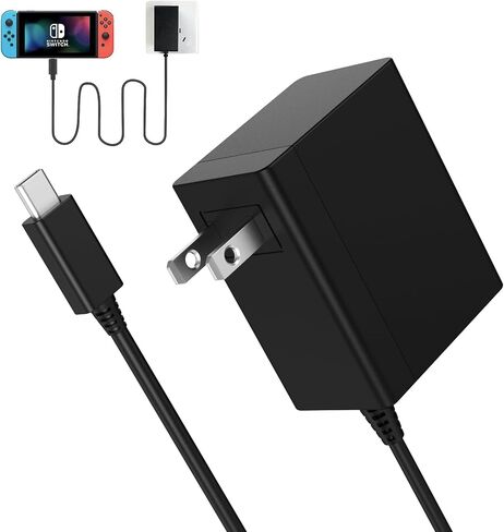Charger for Nintendo Switch 15V/2.6A 39W,AC Power Supply Adapter for Nintendo Switch, USB Type C Fast Charger for Nintendo Switch Supports Dock Station and TV Mode in Saudi Arabia