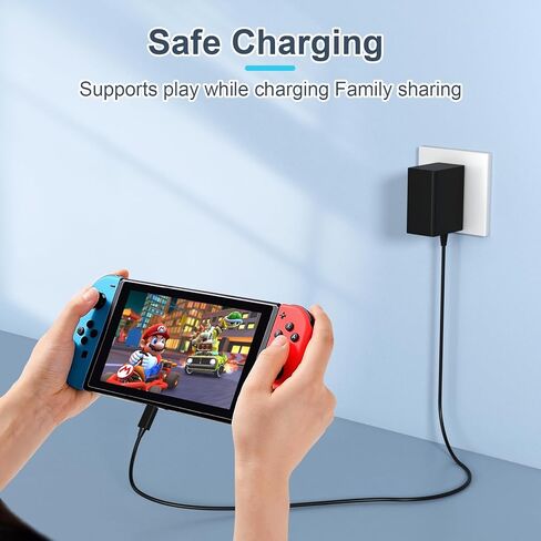 Charger for Nintendo Switch 15V/2.6A 39W,AC Power Supply Adapter for Nintendo Switch, USB Type C Fast Charger for Nintendo Switch Supports Dock Station and TV Mode in Saudi Arabia