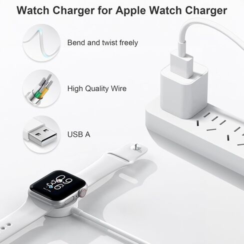 [MFi Certified] Watch Charger for Apple Watch Charger Magnetic Fast Smart iWatch Charger 3.3FT Charging Cable USB Wall Plug Adapter Block Compatible with Apple Watch Ultra Series SE/SE2/9/8/7/6/5/4/3 in Saudi Arabia